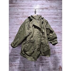 Woman Within Olive Green 3-in-1 Parka Jacket Removable Fleece Liner Womens 1X